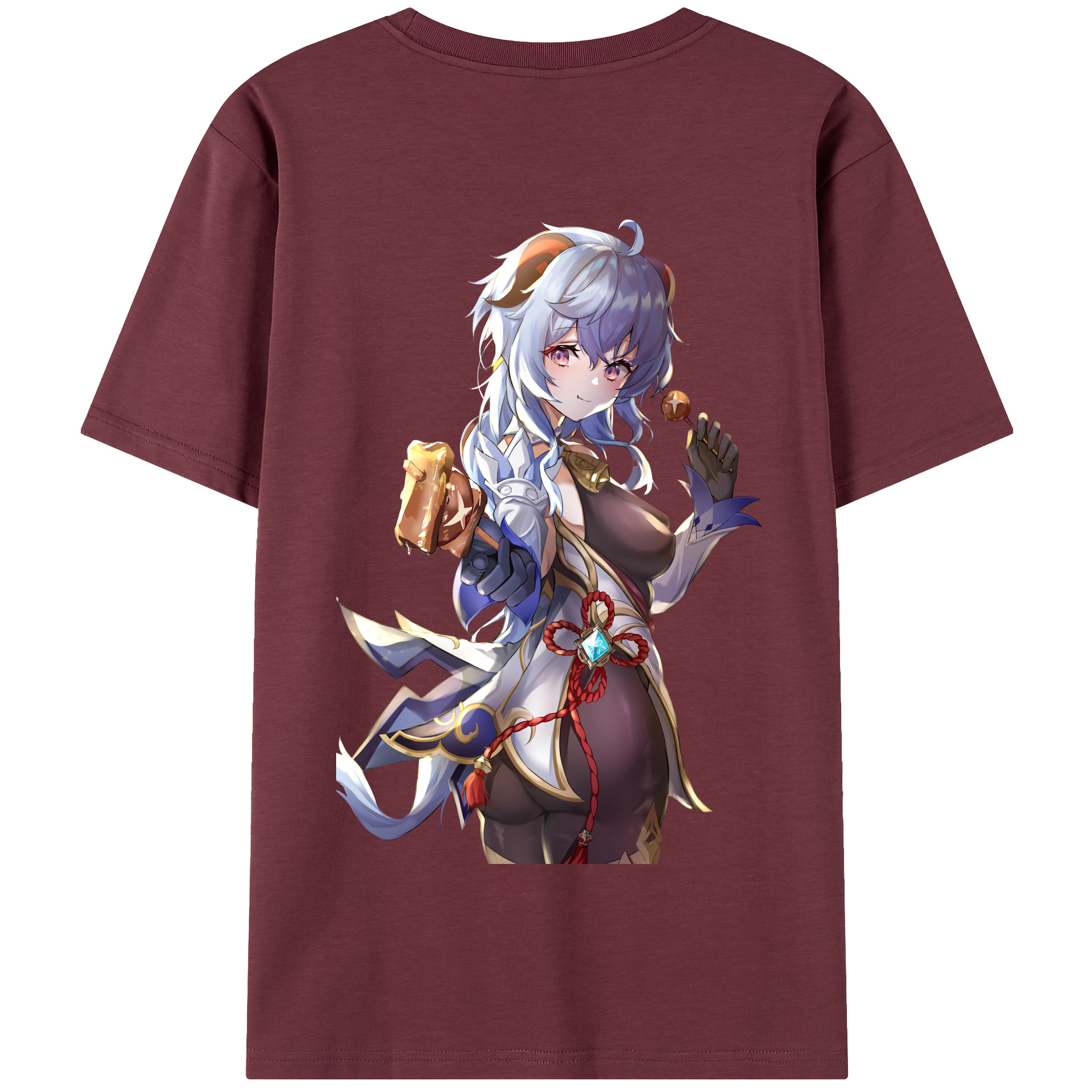 げんし神 甘雨 かんう genshin Ganyu 綿100％半袖Tシャツ（背面プリント）